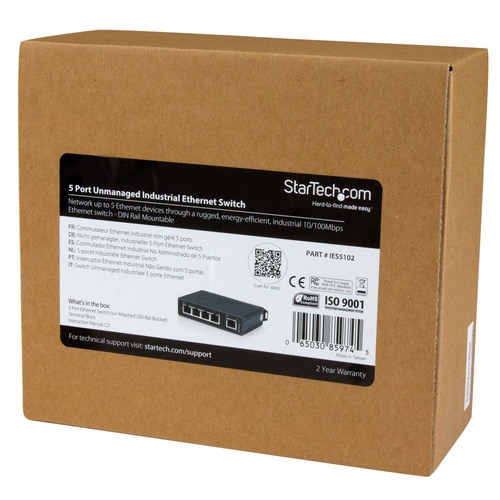 スイッチングハブ 5ポート産業用 DINレール取付