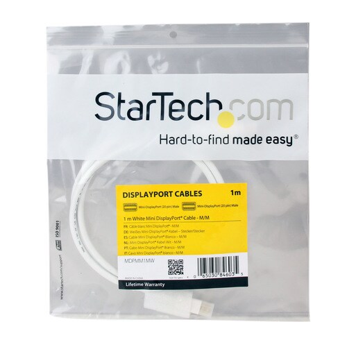 Mini DisplayPortケーブル 1m 白