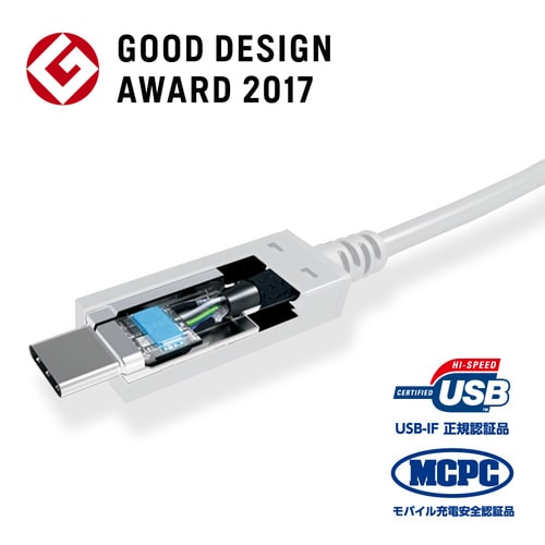 スマホ/タブレット USBC 1.2m ホワイト