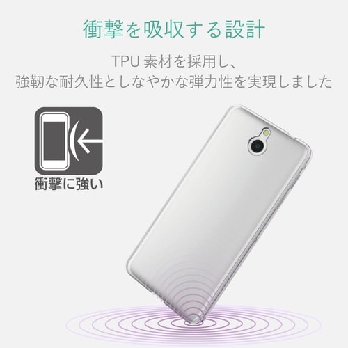 かんたんスマホ クリア ケース 衝撃吸収/高透明