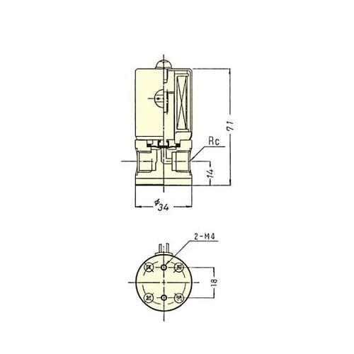F−2364−03PTFE2方メス電磁弁