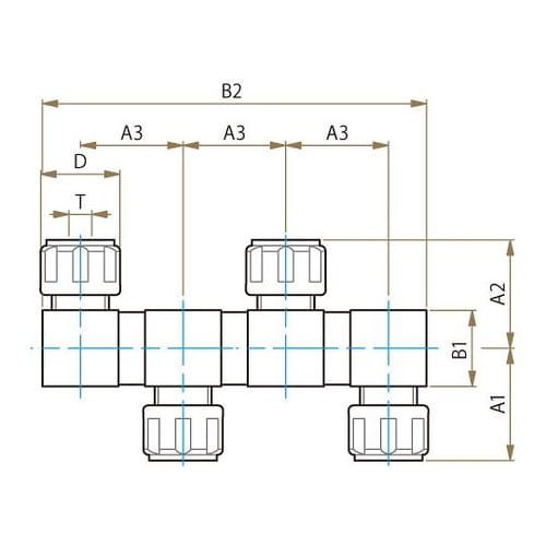 F−2706−14アダプター3連3/8φ