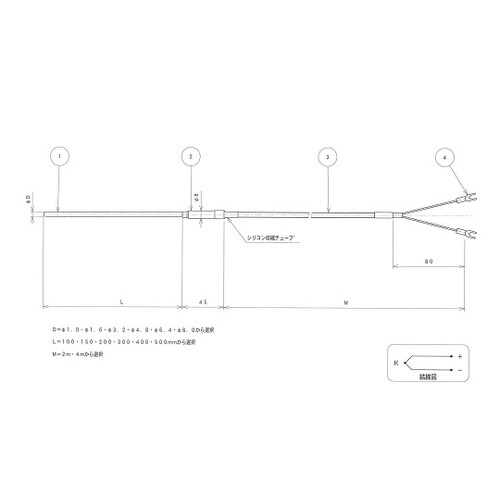 TN1−4.8−20−4M シース熱電対