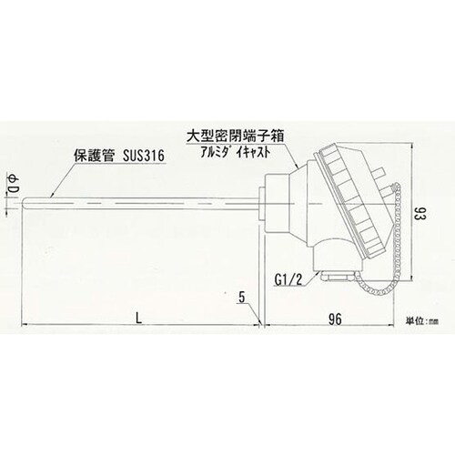 TN3−10−100 端子箱形熱電対