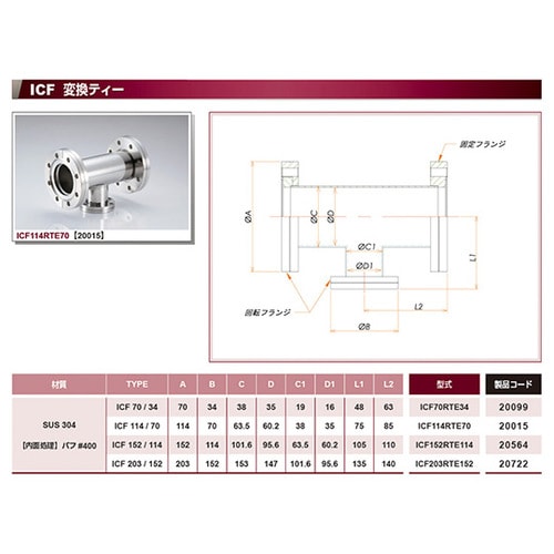 ICF203RTE152 変換ティー