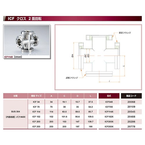 ICF203X クロス 2面回転