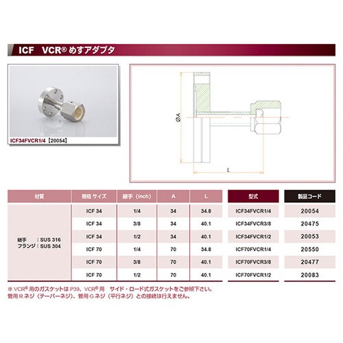 ICF34FVCR1/4 めすアダプタ