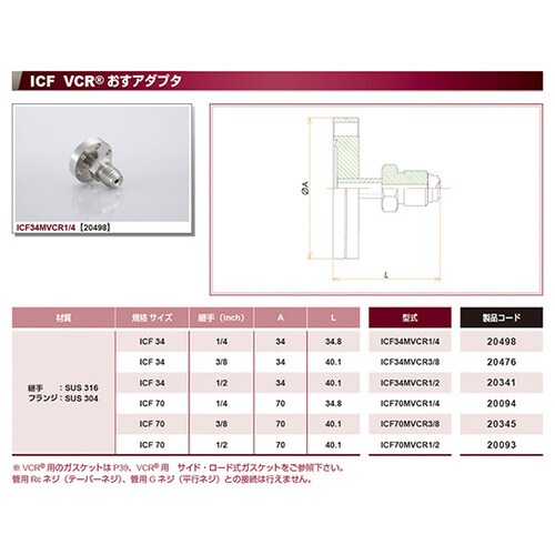ICF70MVCR3/8 おすアダプタ
