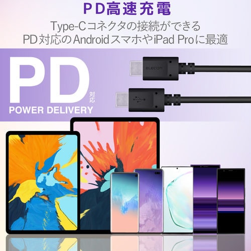 USBケーブル C−C 認証品 1.0m ブラック