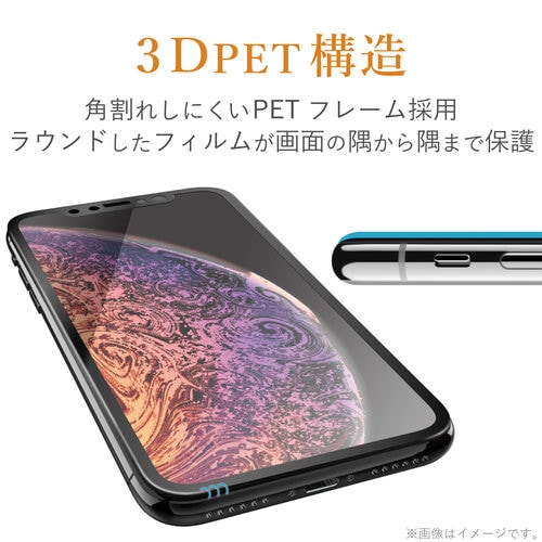 iPhoneSE2フルガラスフィルム BL 黒