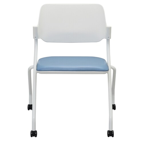 ネスティングチェア 肘無し PVC アッシュブルー
