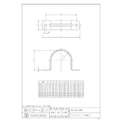 カクダイ 6255ー16 サドルバンド