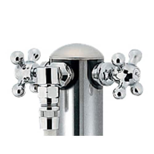 624ー207 ステンレス双口シャワー混合栓柱