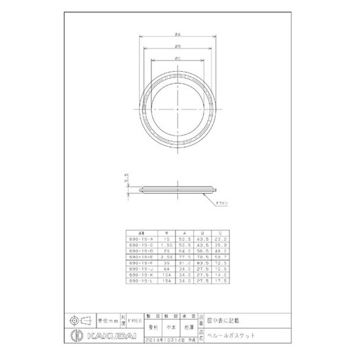 690ー19ーC ヘルールガスケット/1.5S