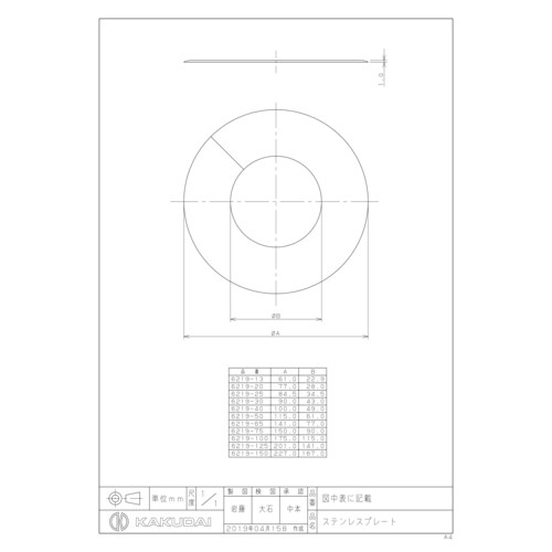 6219ー13 ステンレスプレート