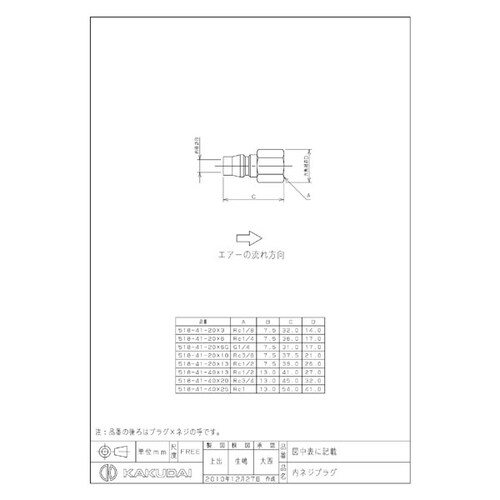 518ー41ー20×10 内ネジプラグ