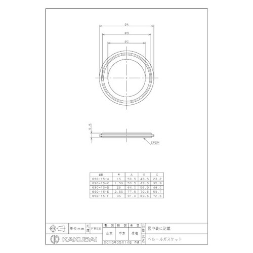 690ー15ーC ヘルールガスケット/1.5S