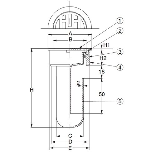 スーパートラップ付目皿(VP・VU兼用)50