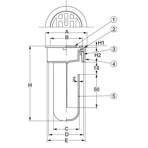 スーパートラップ付目皿(VP・VU兼用)100