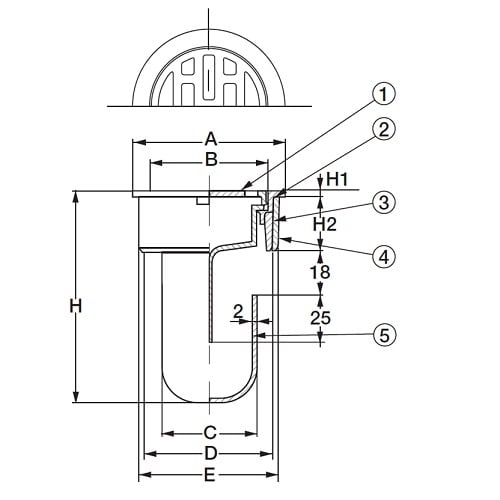スーパートラップ付目皿(VP・VU兼用浅型)50