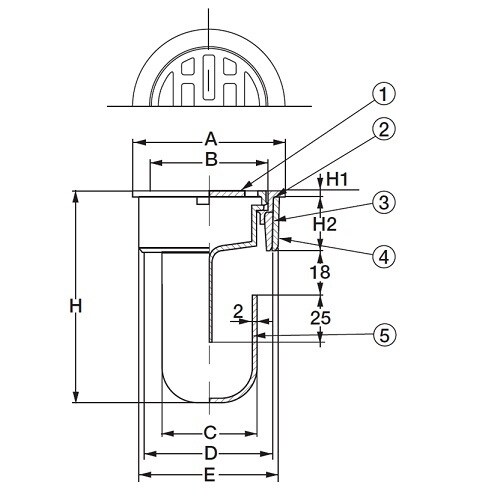 スーパートラップ付目皿(VP・VU兼用浅型)75
