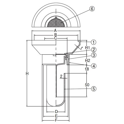 スーパートラップ付ホッパーVP・VU兼用PU50