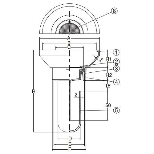 スーパートラップ付ホッパーVP・VU兼用PU65