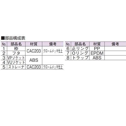 掃除口排水金具DーZL付VP・VU兼用