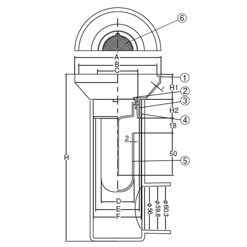 スーパートラップ付ホッパーVPVU兼DZL付100
