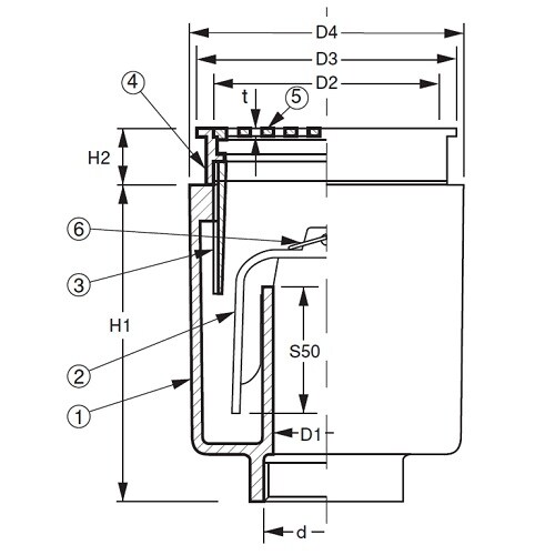 非防水用床排水トラップ・普及型