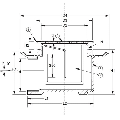 横引式・防水用床排水トラップ