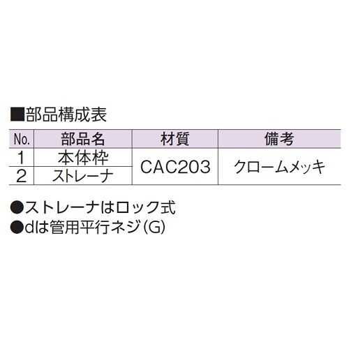 C型排水目皿(内ネジ) D−SNC 50