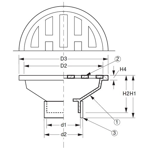 C型排水目皿(VP・VU兼用) 50
