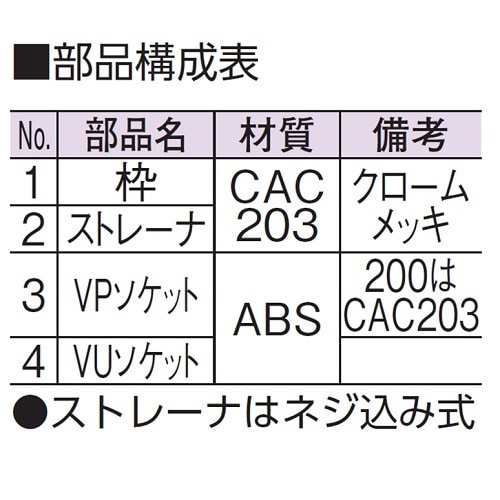 排水目皿(VP・VU兼用)D−3V−PU−N40