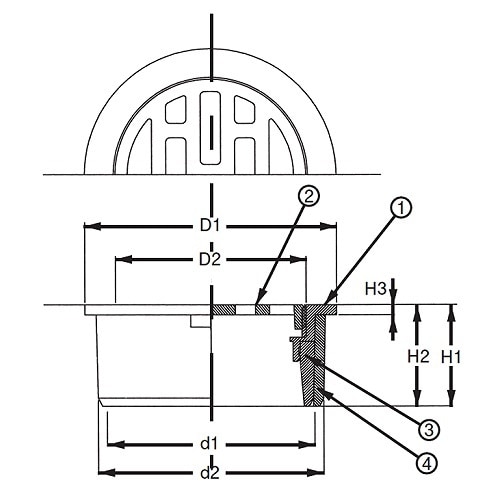 排水目皿(VP・VU兼用)D−3V−PU−N100