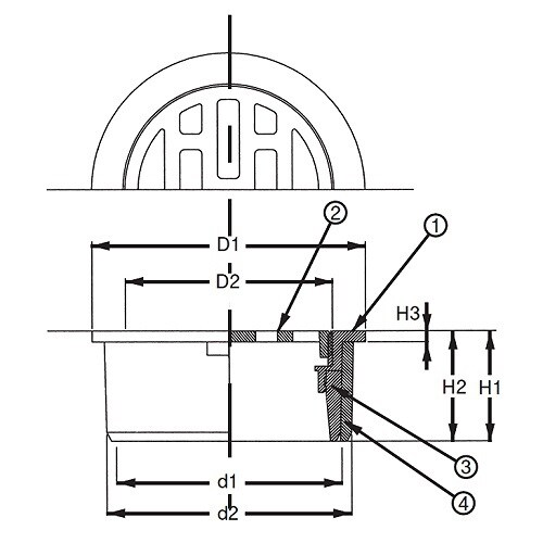 排水目皿(VP・VU兼用)D−3V−PU−N125