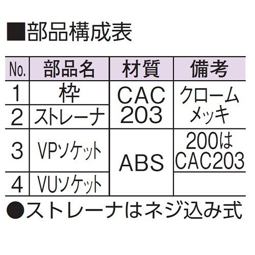 排水目皿(VP・VU兼用)D−3V−PU−N150