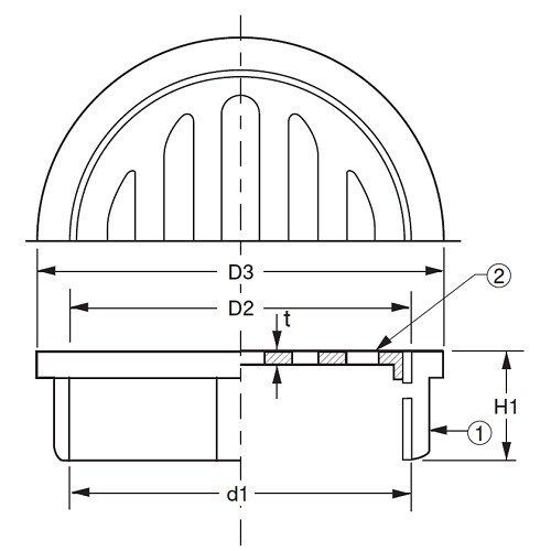 ステンレス製排水目皿(内ネジ) D−3ES 40