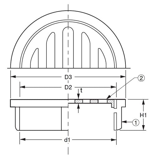 ステンレス製排水目皿(内ネジ) D−3ES 100