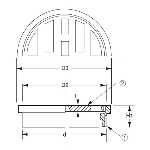 ステンレス製排水目皿(外ネジ) D−3GS 40