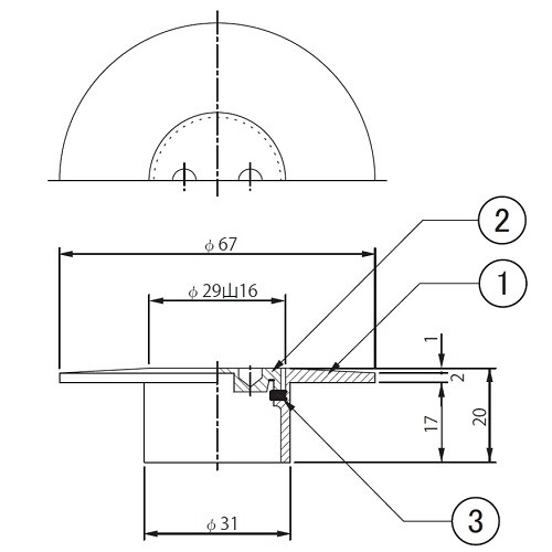 ツバ広掃除口(VP30用)