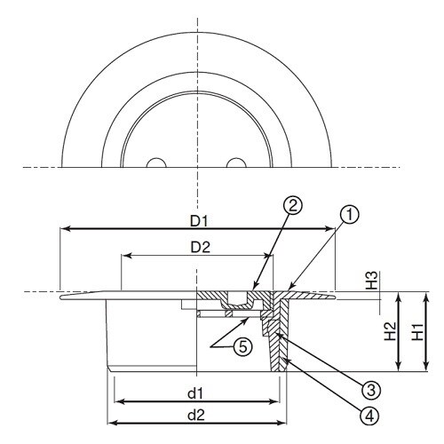 ツバ広掃除口ネット付(VP・VU兼用)65