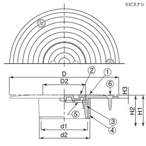 超ツバ広掃除口(VP・VU兼用)ビスなし 65