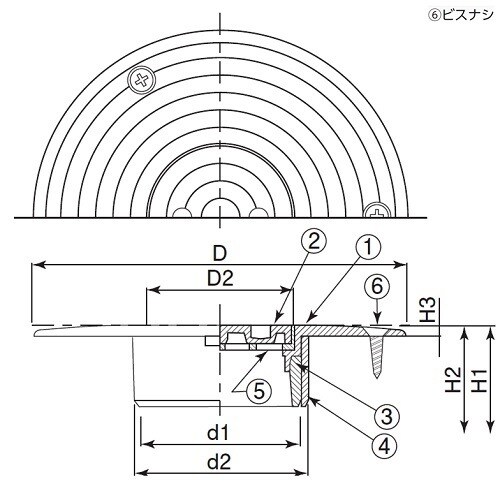 超ツバ広掃除口(VP・VU兼用)ビスなし 100