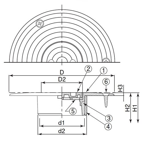 超ツバ広掃除口(VP・VU兼用)ビス付 65