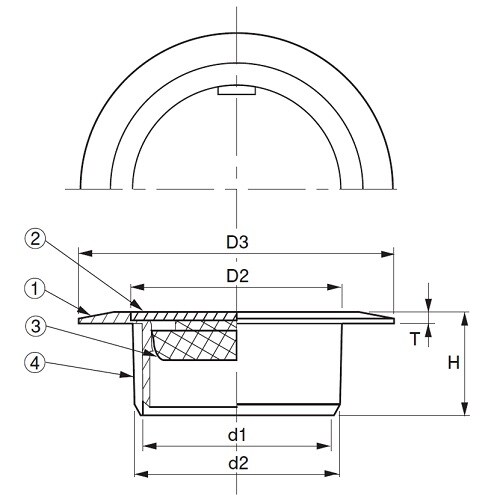 ツバ広ワンプッシュ式掃除口(VP・VU兼用)40