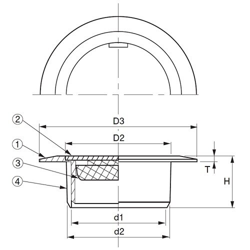 ツバ広ワンプッシュ式掃除口(VP・VU兼用)65