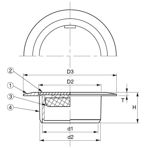ツバ広ワンプッシュ式掃除口(VP・VU兼用)125