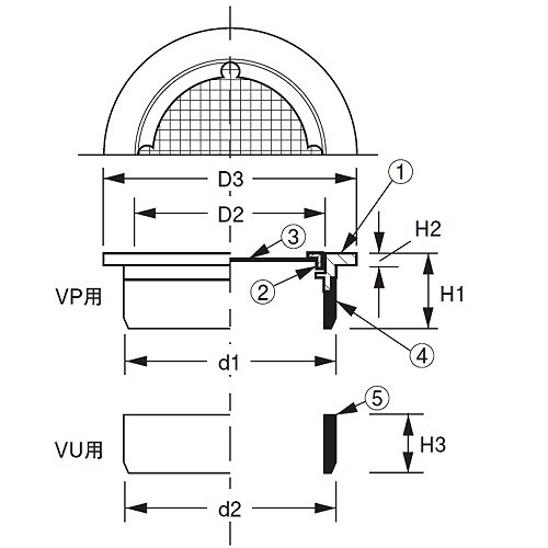脱着式防虫目皿(VP・VU兼用) 40