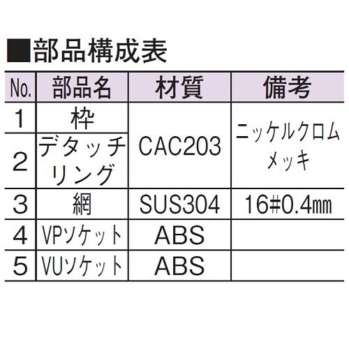 山形防虫目皿(VP・VU兼用)デタッチ式40